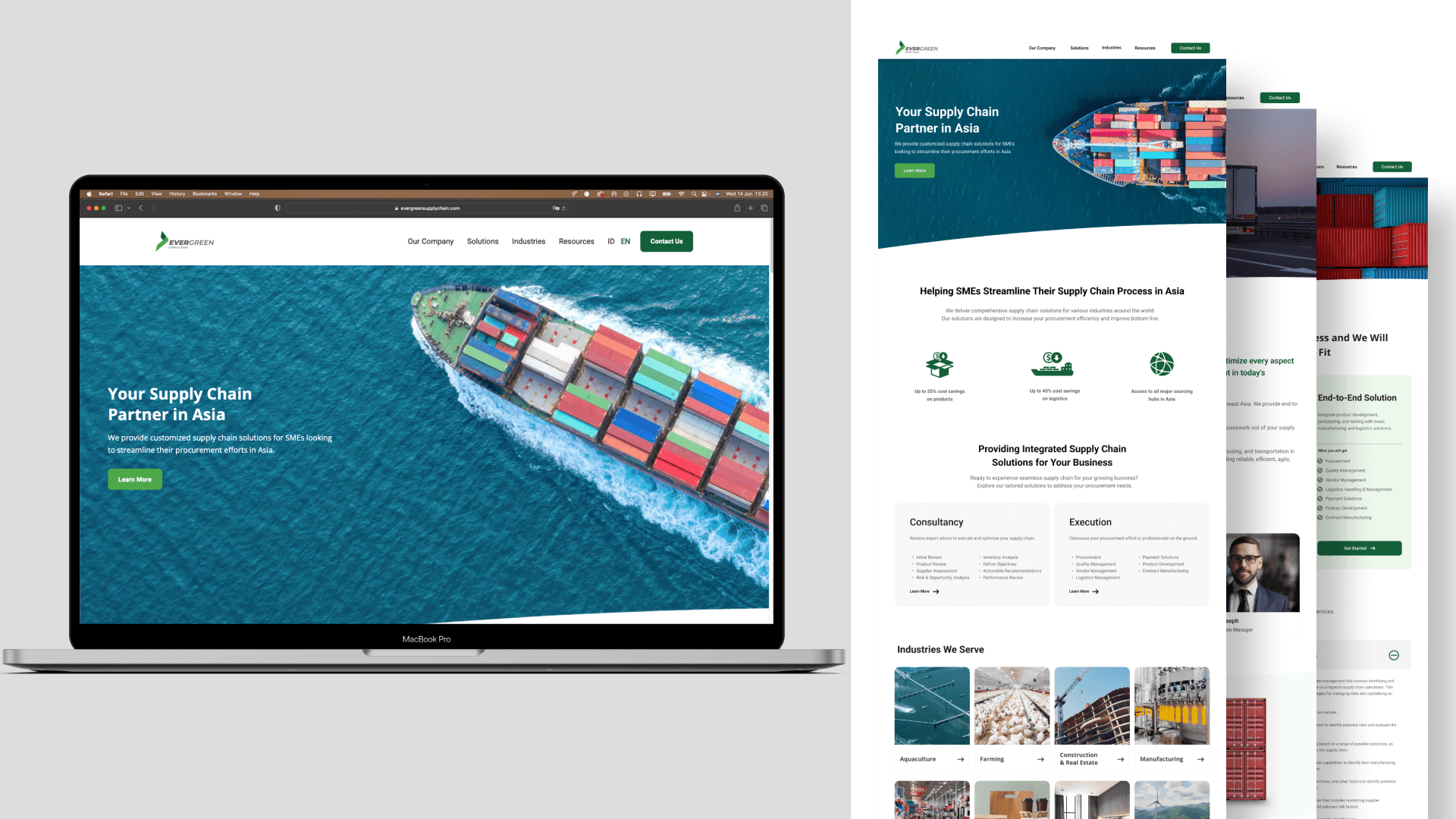 Evergreen Supply Chain — Website Design & Development work sample 2