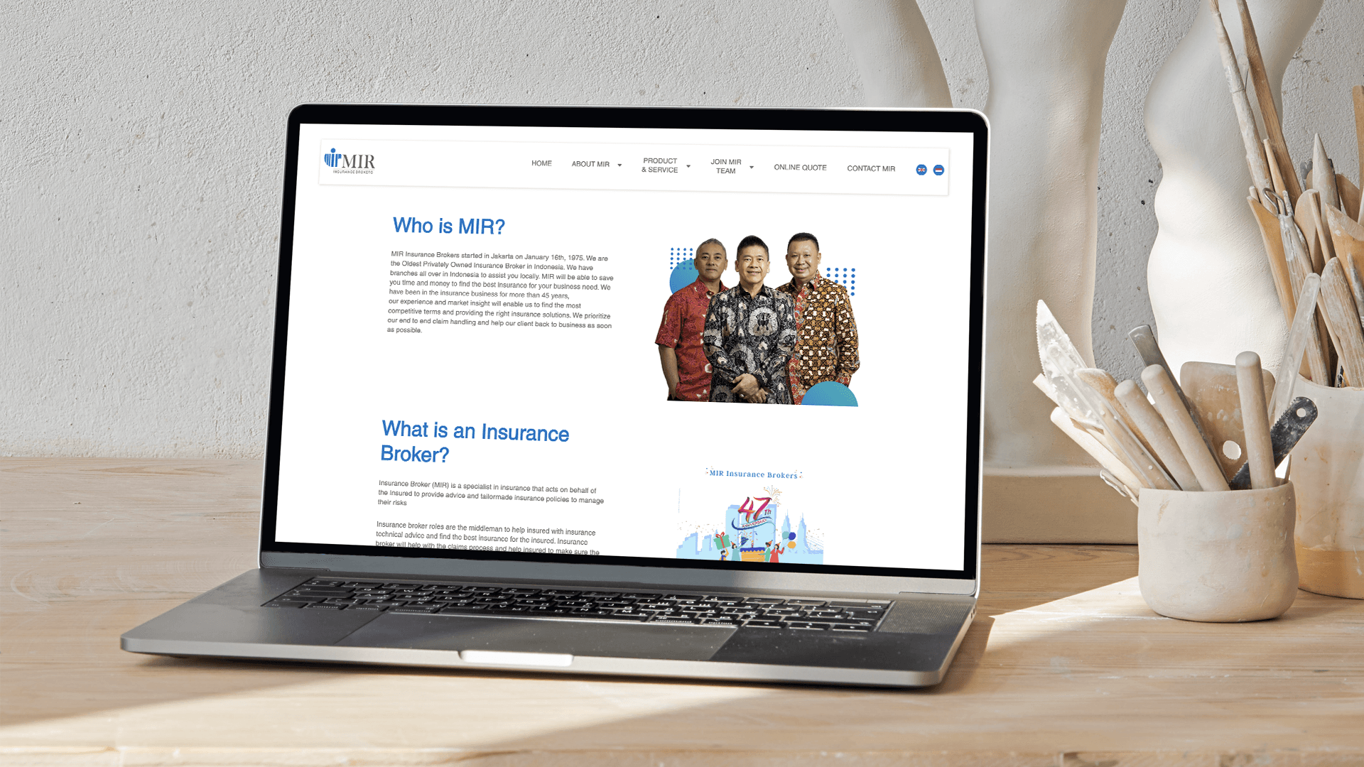 MIR Insurance Brokers — Website Design & Development work sample 2